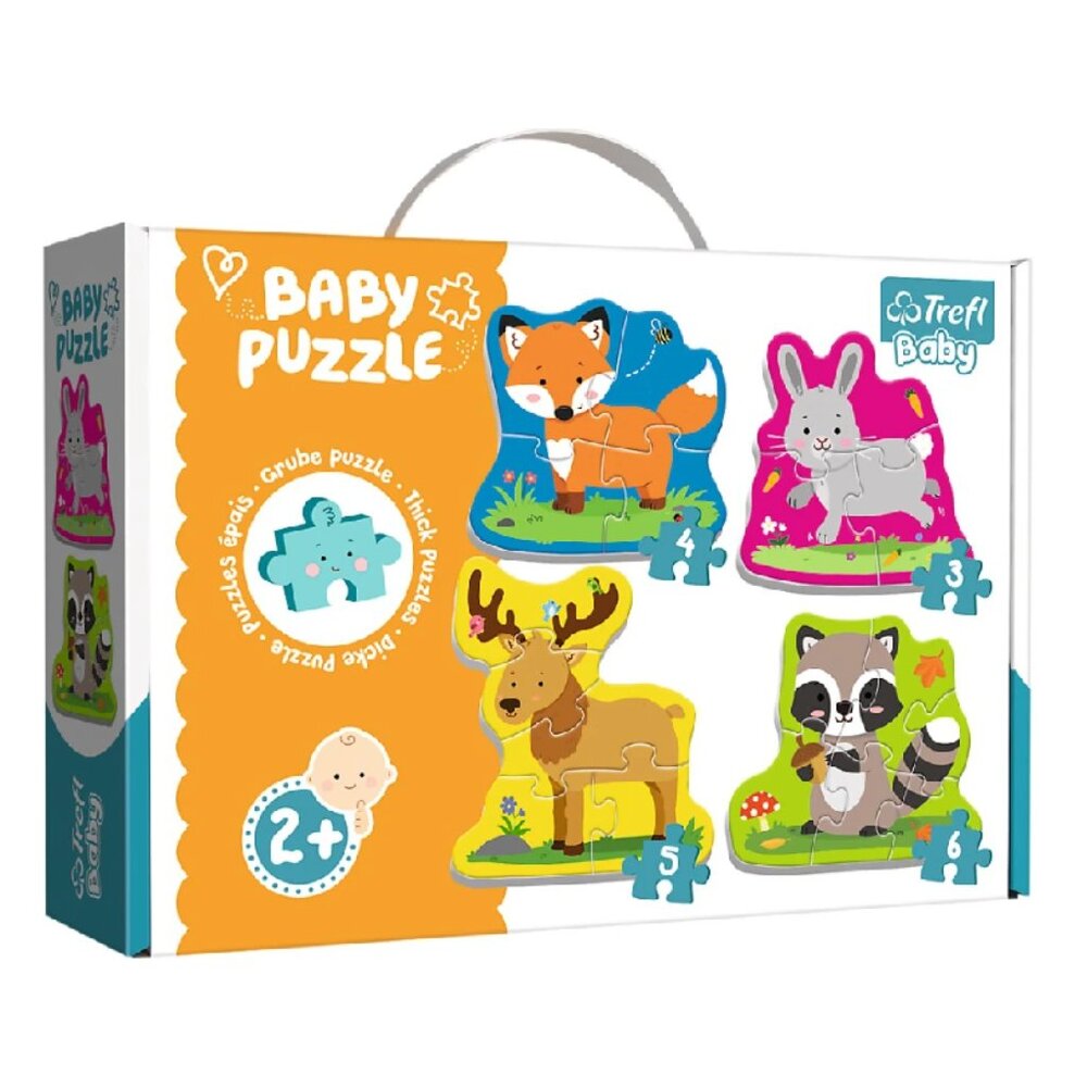 Clementoni 4 in 1 Baby Puzzle  Animals 3/4/5/6 Pieces For Age 2+ New Sealed